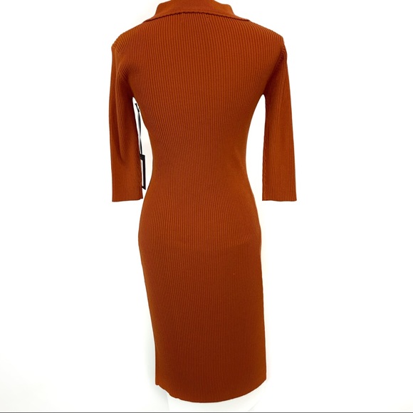 4si3nna rust orange Rosalie Rib knit dress NWT - Picture 3 of 7
